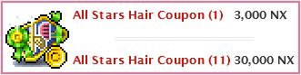 Cash Shop Event - All Stars Hair Coupons